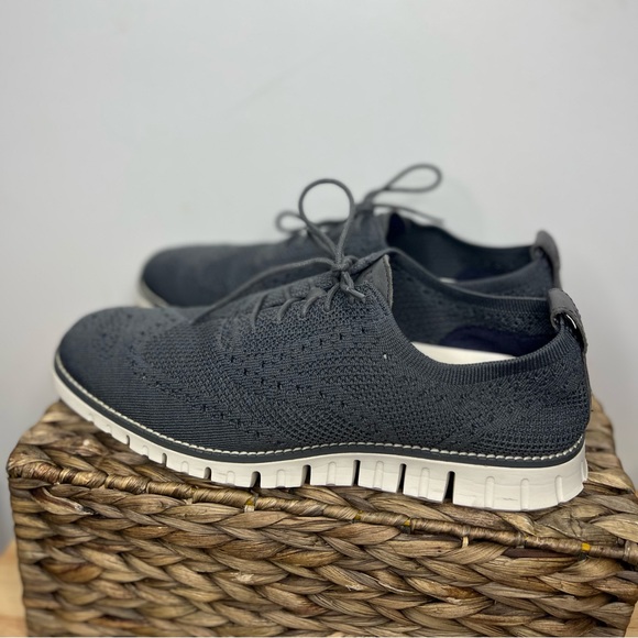 Mens Cole Haan Zerogrand Stitchlite Wingtip Gray - Knit Oxford Shoes - Picture 3 of 6